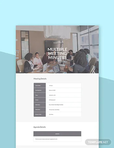 free multiple meeting minutes template