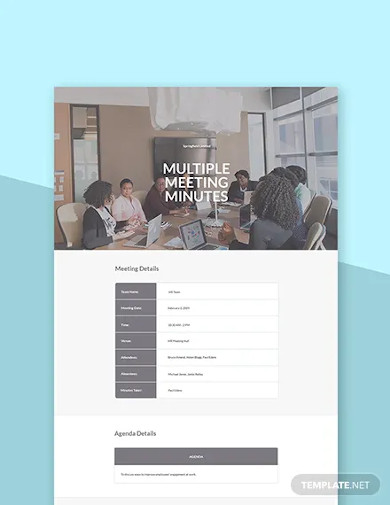 Free Multiple Meeting Minutes Template