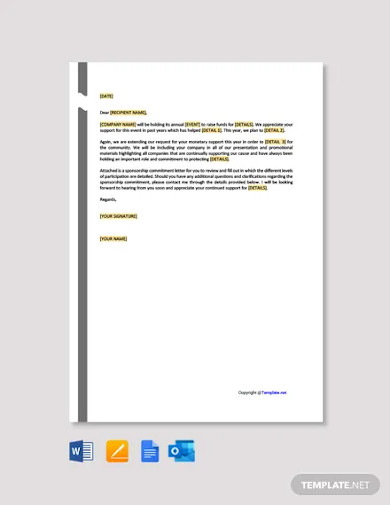 free sponsorship request letter template