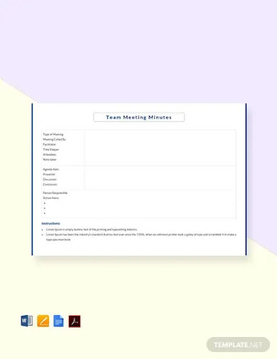 free team meeting minutes template