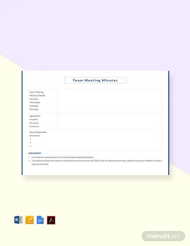 Free Team Meeting Minutes Template