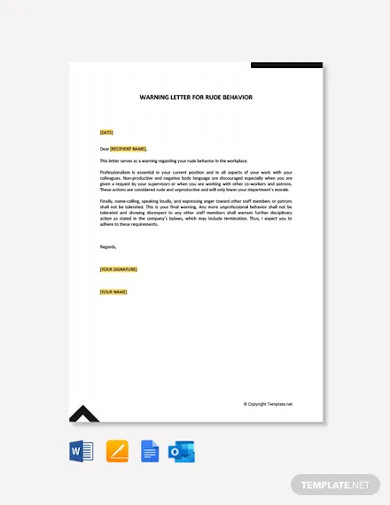 Behavior Warning Letter 10 Examples Format Sample Examples