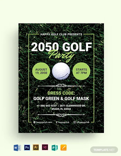 golf party flyer template