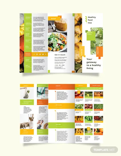 health nutrition tri fold brochure template