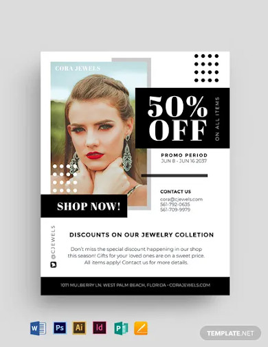 jewelry product promotion flyer template