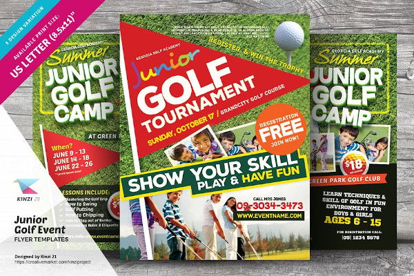 junior golf event flyer template