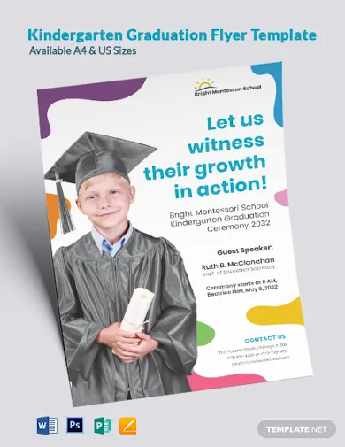 kindergarten graduation flyer template