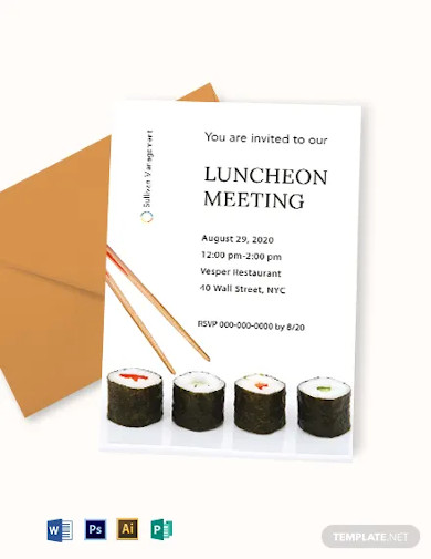 Luncheon Meeting Invitation Template