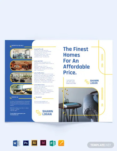 luxury real estate broker bi fold brochure template