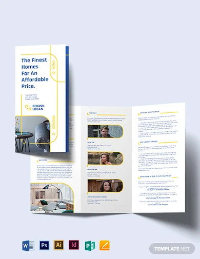 luxury real estate broker tri fold brochure template