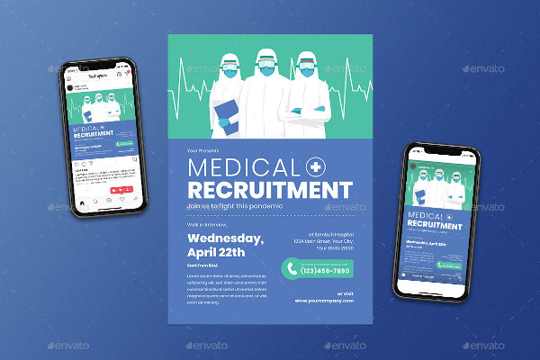 medical recruitment flyer set