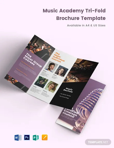 Music Academy Tri Fold Brochure Template