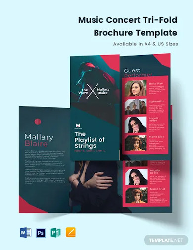 Music Concert Tri Fold Brochure Template