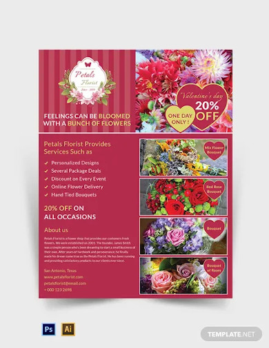 printable flower shop flyer template