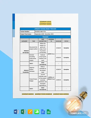 Project Task Tracking Template