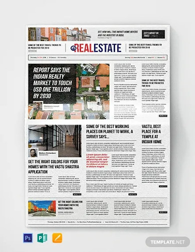 real estate newspaper template