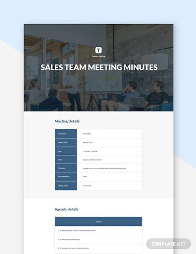 Sales Team Meeting Minutes Template