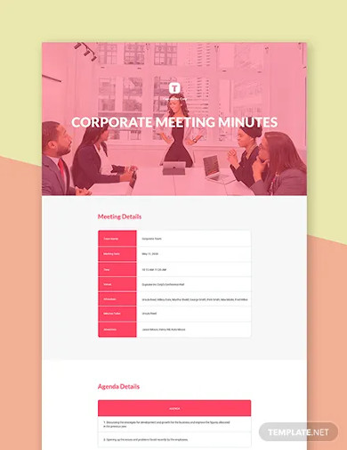sample corporate meeting minutes template