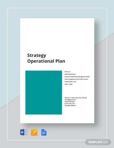 Strategy Operational Plan Template