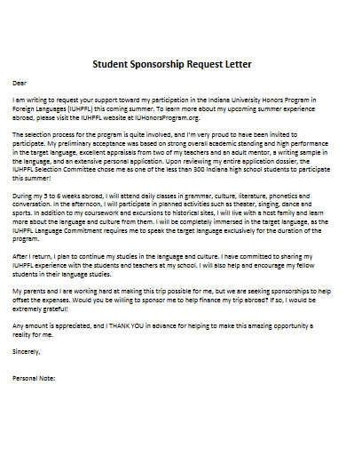 how to write a formal letter requesting sponsorship for education