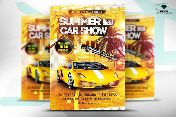 summer break car show flyer