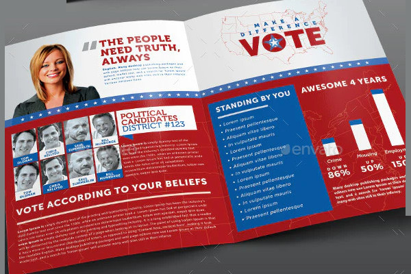 vote political election brochure template