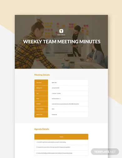 Weekly Team Meeting Minutes Template