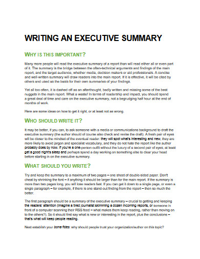 writing an executive summary