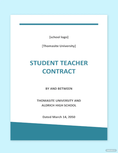 student teacher contract template