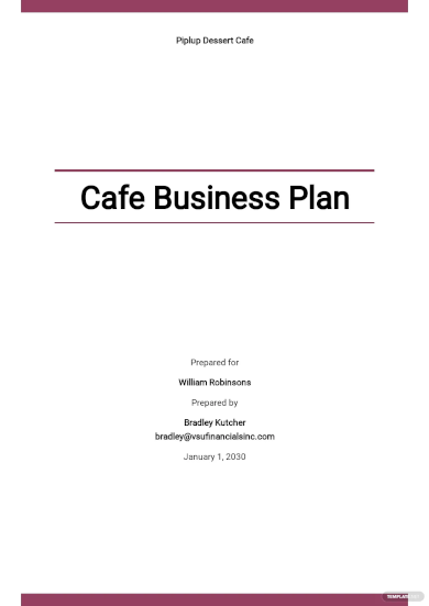 what to include in a business plan for a cafe