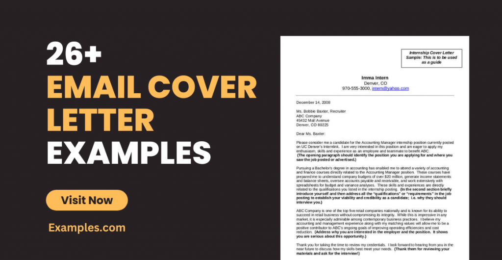 Email Cover Letter Examples