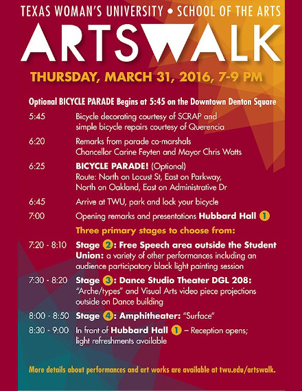 Event Flyer Example of Texas Womens University
