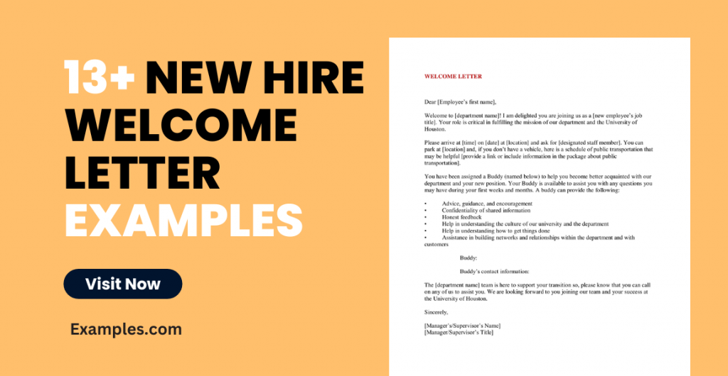 New Hire Welcome Letter Examples