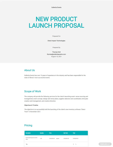 new product launch proposal template