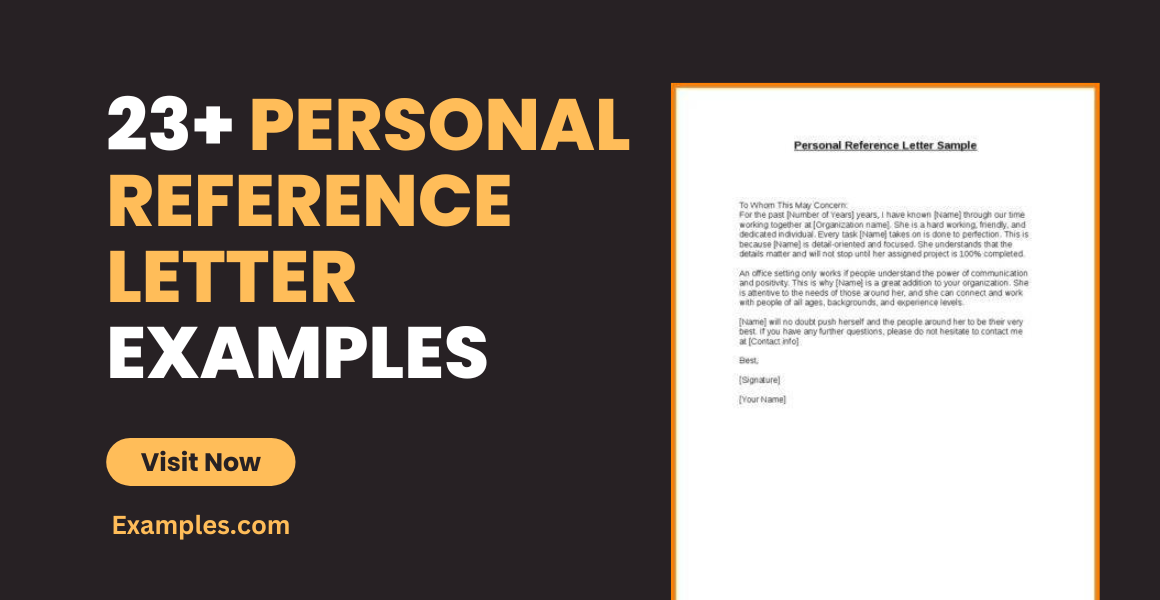 Personal Reference Letter Examples