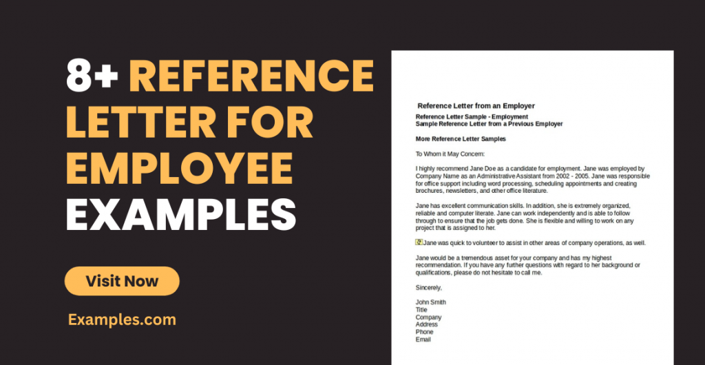 Reference Letter for Employee Examples