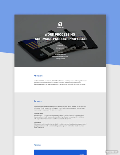 software product proposal template