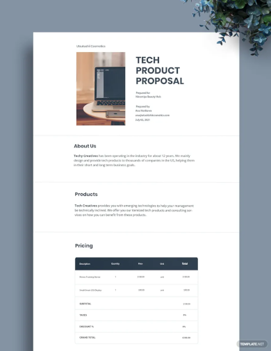 tech product proposal template