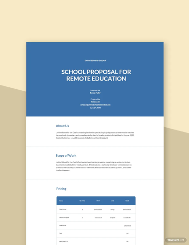 basic school proposal template