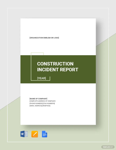 construction incident report template