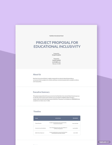 sample school project proposal template