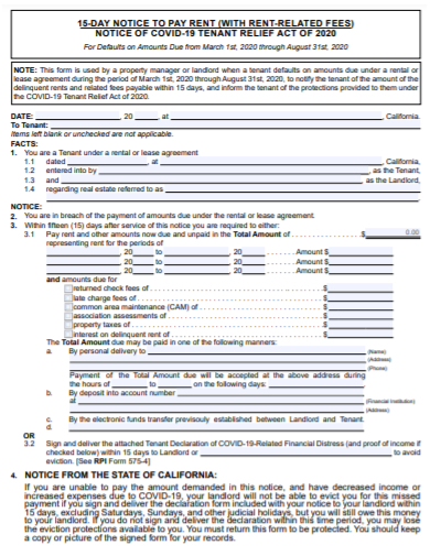 15 day eviction notice form
