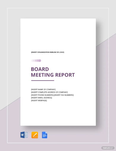 board meeting report