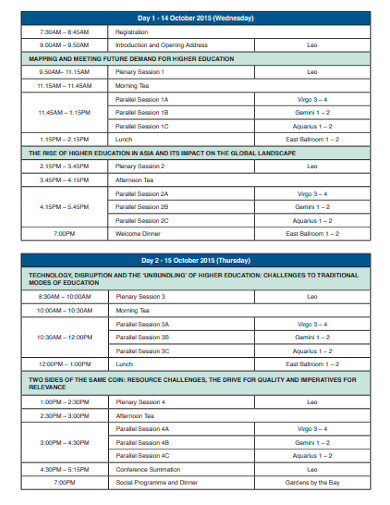 10+ Conference Program Examples [ Schedule, Pre-Conference ...