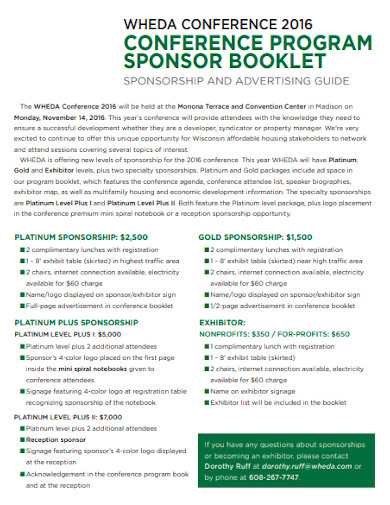 conference program sponsors booklet