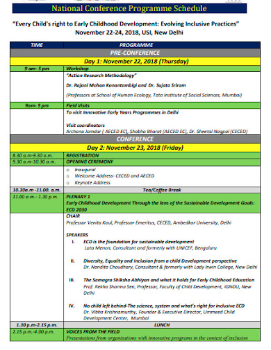 conference programme schedule