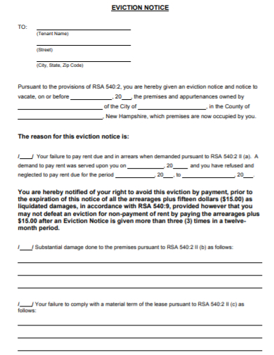 printable eviction notice form