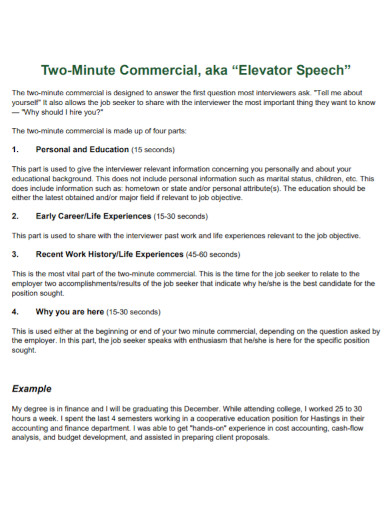 how to write a 2 minute speech