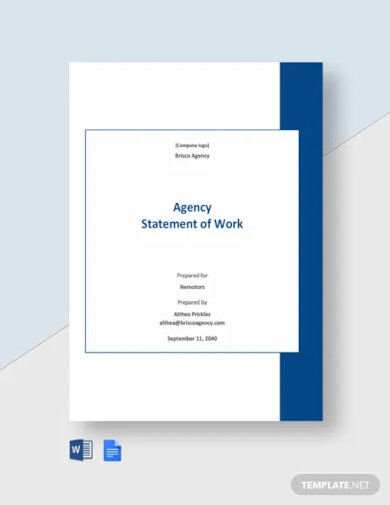 agency statement of work template