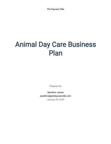 animal day care business plan